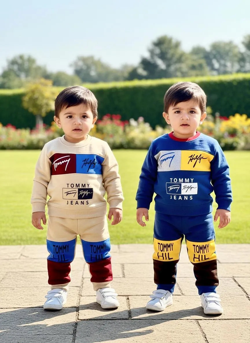 2 Sets Fleece Tracksuit for Boys Monster Truck Dinosaur Print