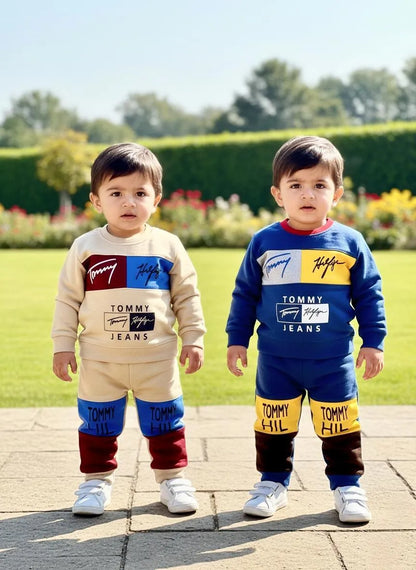2 Sets Fleece Tracksuit for Boys Monster Truck Dinosaur Print