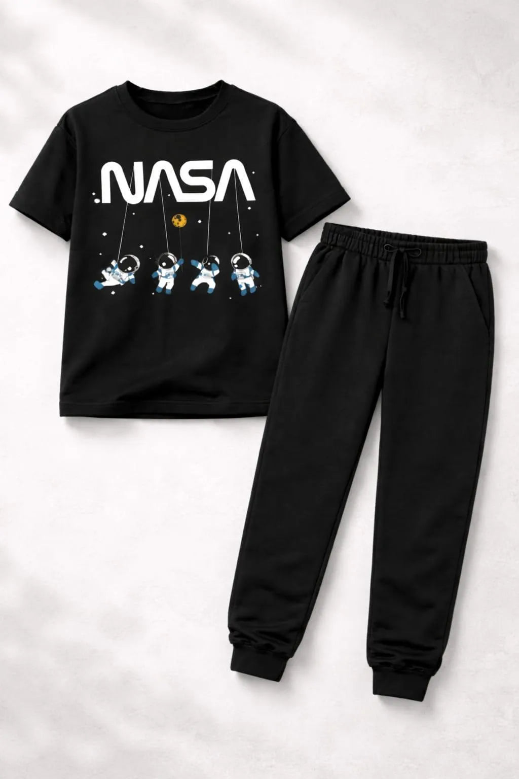 NASA Print 2-Piece Tracksuit for Boys 11-12 Years Black