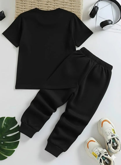WILD BOY 2-Piece Black Tracksuit for Kids 11-12 Years