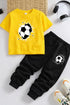 Kids Soccer Print Tracksuit Yellow Black 1-12Y