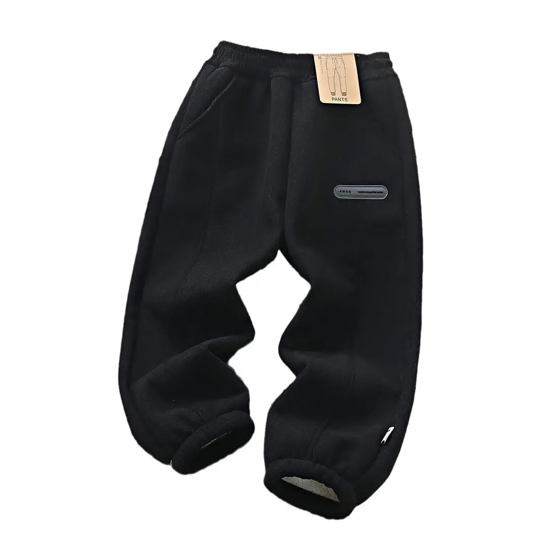 Kids Corduroy Cotton Pants Winter Warm Cozy Fit