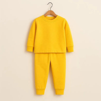 Vibrant Yellow Fleece Tracksuit for Kids 3-14 Years