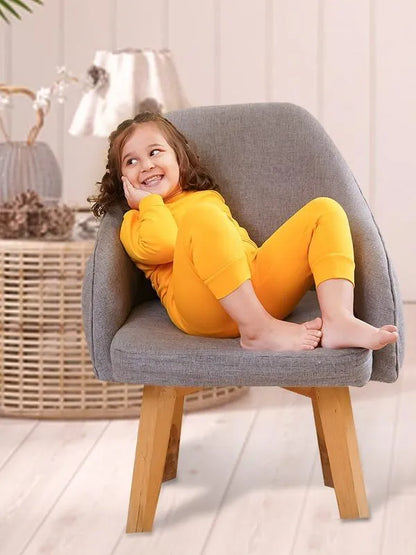 Vibrant Yellow Fleece Tracksuit for Kids 3-14 Years