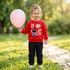 Girls Fleece Printed Tracksuit Red Black 3-4Yrs